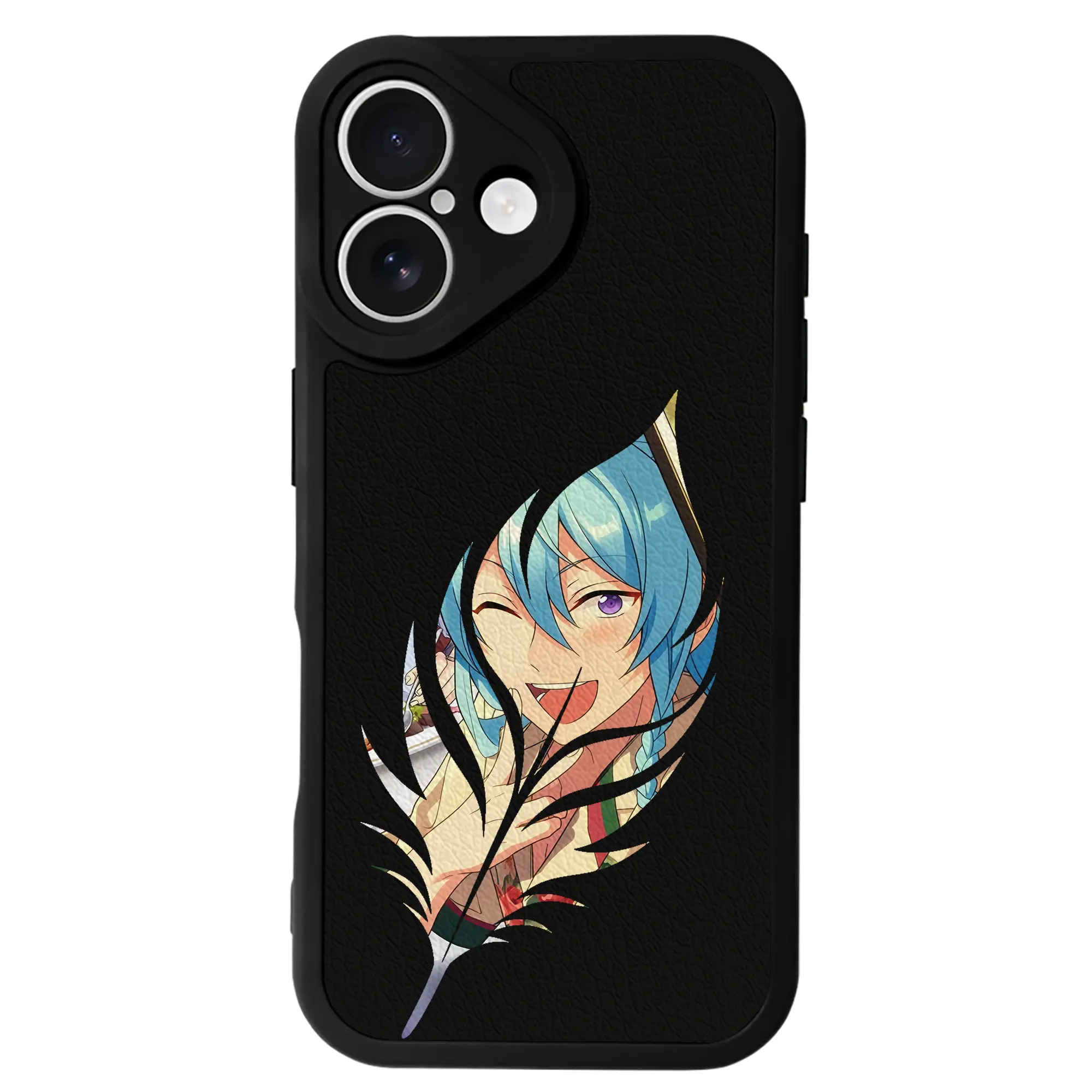 あんさん ぶる グッズ fine 日日樹渉 - IPhone 16シリーズ対応 ・ シリコンスマホケース ・ レザー調 ・ 高精度フィット ・ 耐衝撃 ・ ワイヤレス充電対応 ・ 精密カット